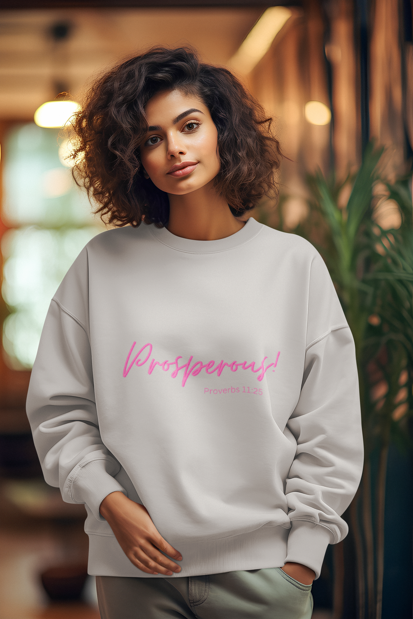 Prosperous Proverbs 11:25 Sweatshirt, White