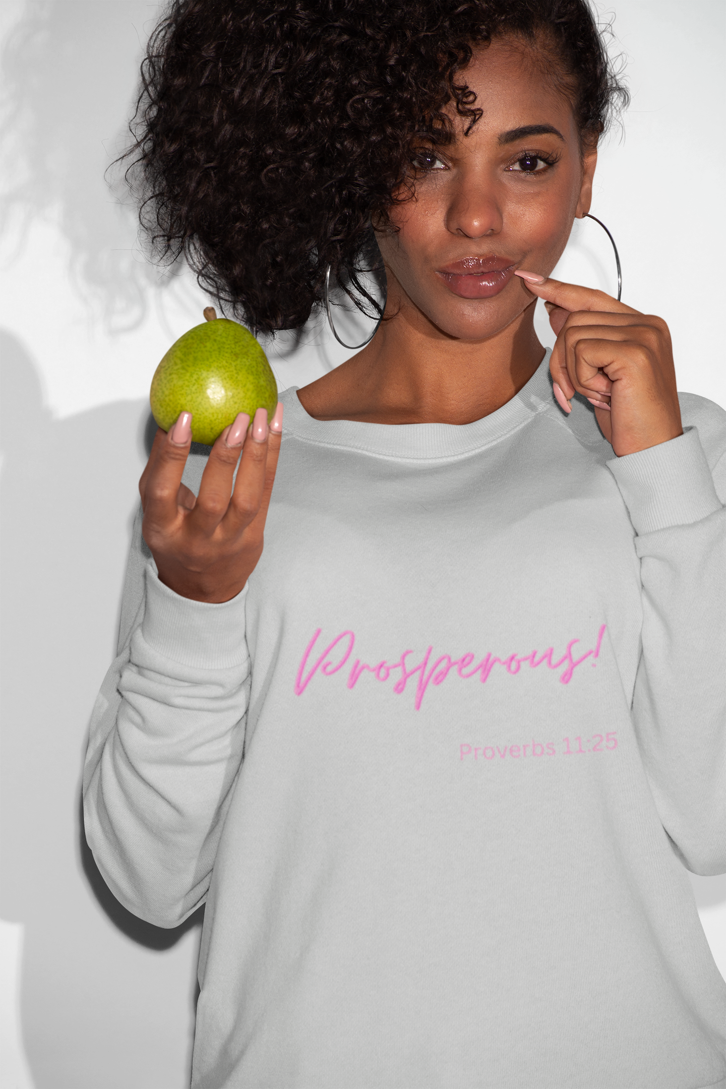 Provers 11:25 Prosperous Sweatshirt, Gray, on girl
