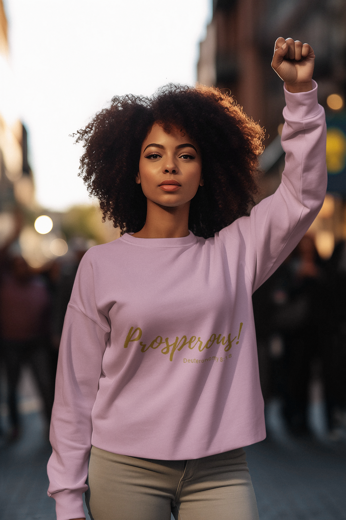 Prosperous Proverbs 11:25 Sweatshirt, Oink, on girl