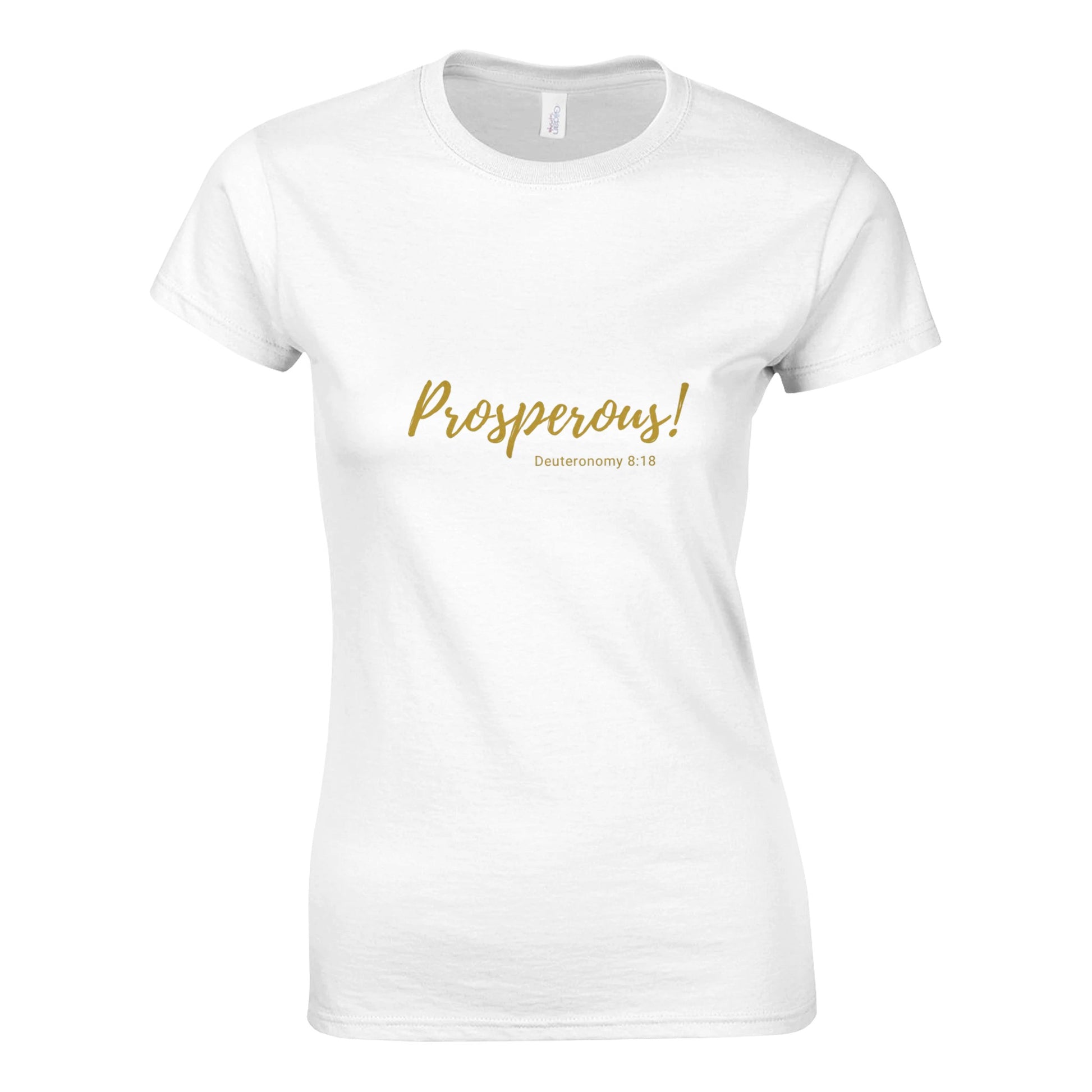 Deuteronomy 8:18 Prosperous t-shirt, White