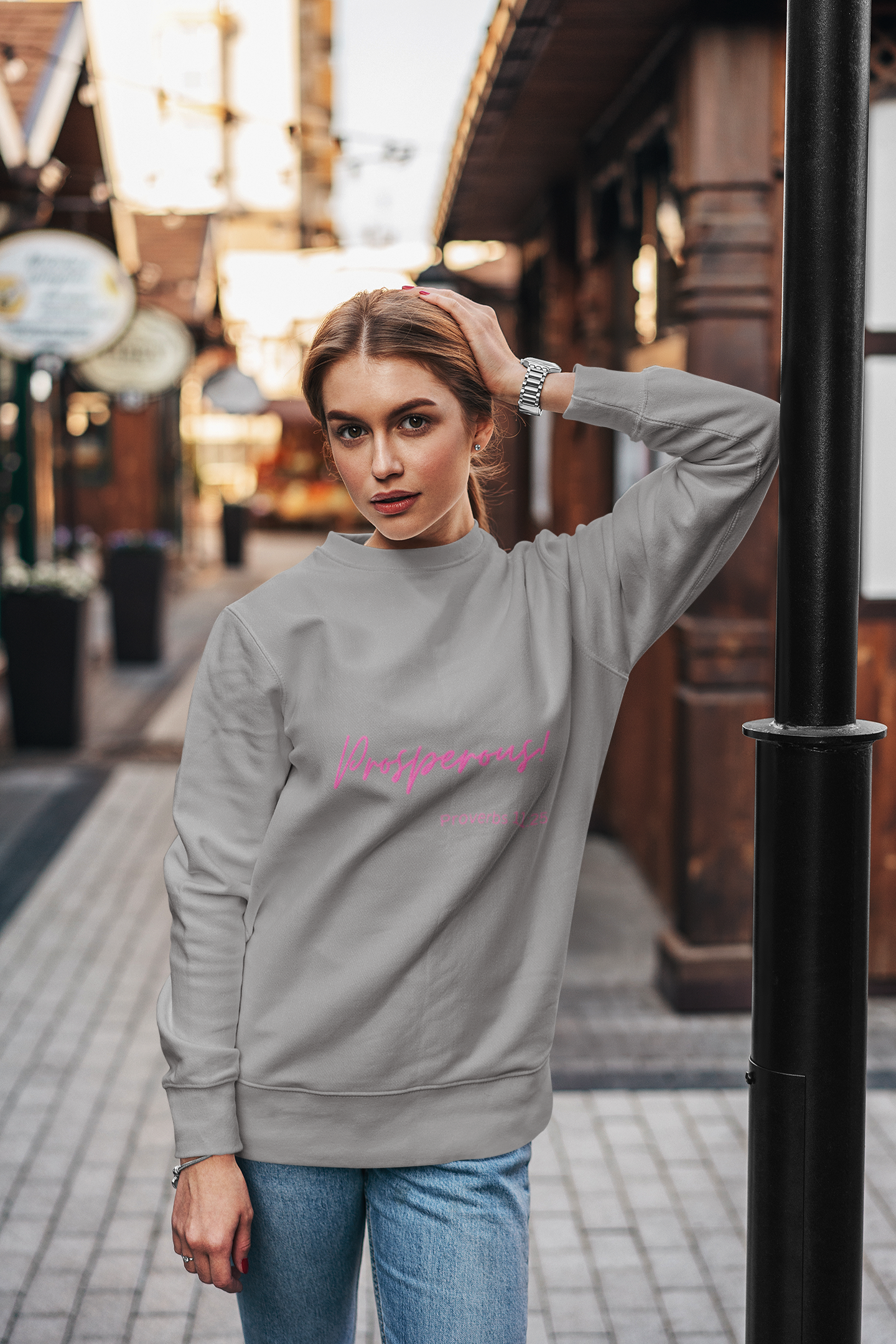 Prosperous Proverbs 11:25 Sweatshirt, Sport Gray